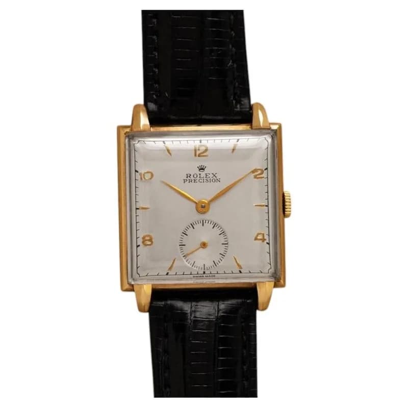 Rolex — 1946 Rolex Precision Vintage Men's Claw Lugs Square Dress Watch 14K Gold & SS — Jewelry — resale