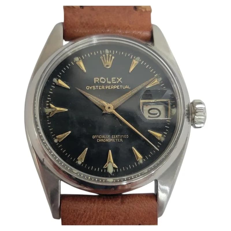 Rolex — Rolex Oyster Perpetual Ref. 6530 1950s Men's 34mm Automatic w/ Roulette Date — Jewelry — resale