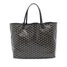 Goyard — Authenticated Goyard Goyardine Saint Louis GM Black Coated Canvas Fabric — Handbag — resale