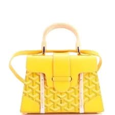 Goyard — Goyard Structured Saigon Top Handle Bag Coated Canvas with Leather Mini — Handbag — resale