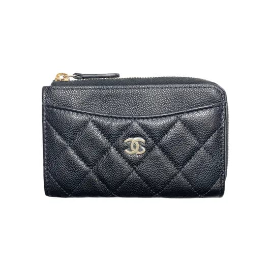 Chanel Black CC Zip Card Holder