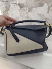 Loewe — Loewe Puzzle Small Midnight Blue Deformable Leather Bag For Women — Handbag — resale