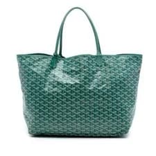 Goyard — Authenticated Goyard Goyardine Saint Louis GM Green Coated Canvas Fabric — Handbag — resale