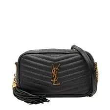Saint Laurent — Saint Laurent YSL Logo Tassel Lou Chain Shoulder Bag 618057 Black ... GZl1fsf1 — Handbag — resale