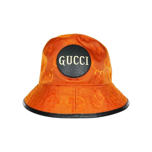 Gucci — Gucci Orange Monogram Bucket Hat — Accessory — resale