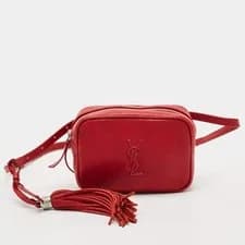 Saint Laurent — Saint Laurent Monogram Lou Red Leather Belt Bag — Handbag — resale