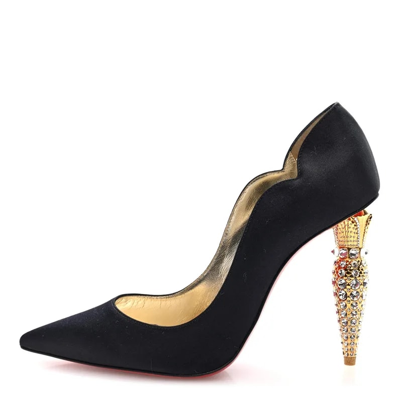 Christian Louboutin — Crepe LipStrass 100 Pumps 38 — Designer Shoe — resale