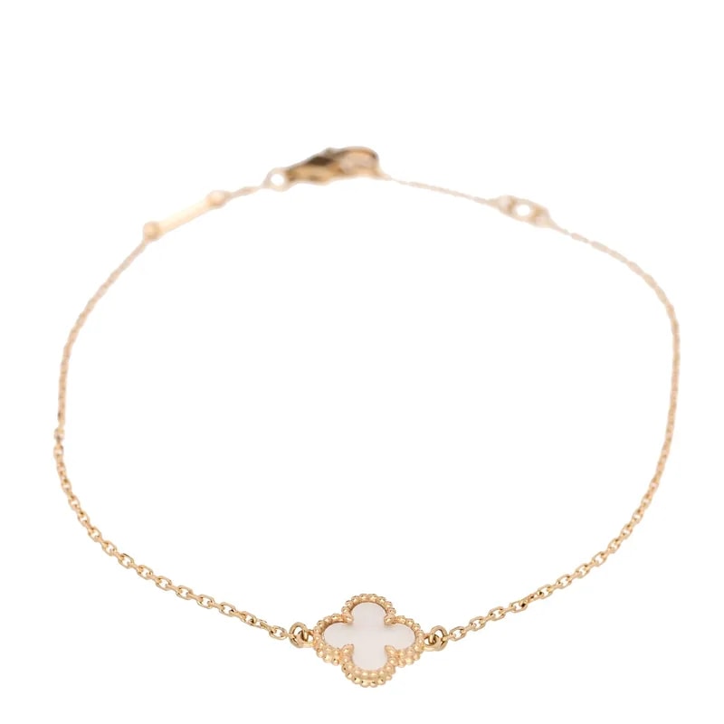 Van Cleef & Arpels — 18K Yellow Gold Mother of Pearl Sweet Alhambra Pendant Necklace — Jewelry — resale
