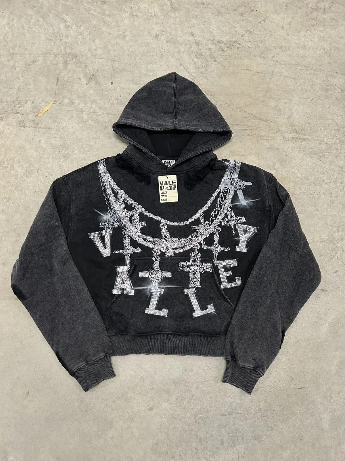 Vale Forever Valley Dreams Big Chain Bling Black Hoodie New — streetwear — resale