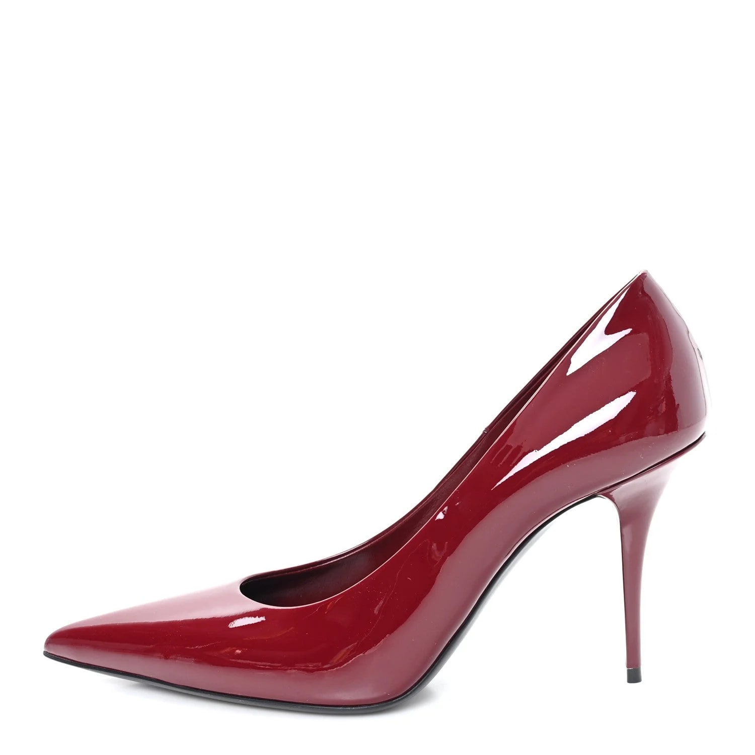 Saint Laurent — Vernice Seta Soft Norma 90 Pumps 38 Grenat — Designer Shoe — resale