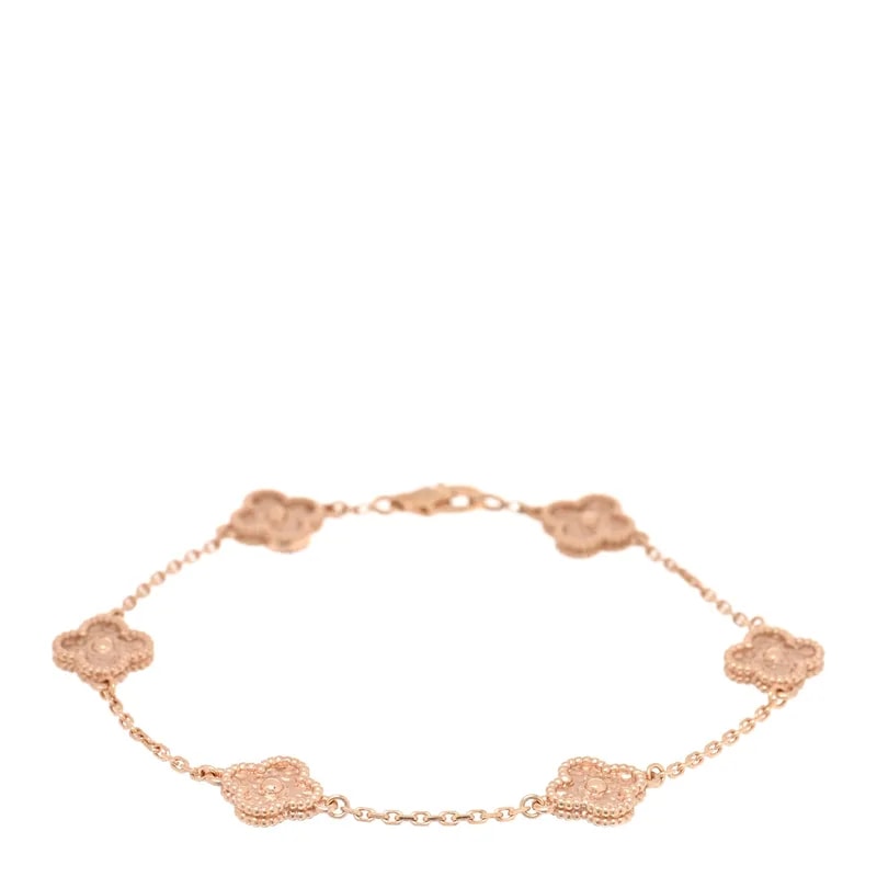 Van Cleef & Arpels — 18K Rose Gold 6 Motifs Sweet Alhambra Bracelet — Jewelry — resale