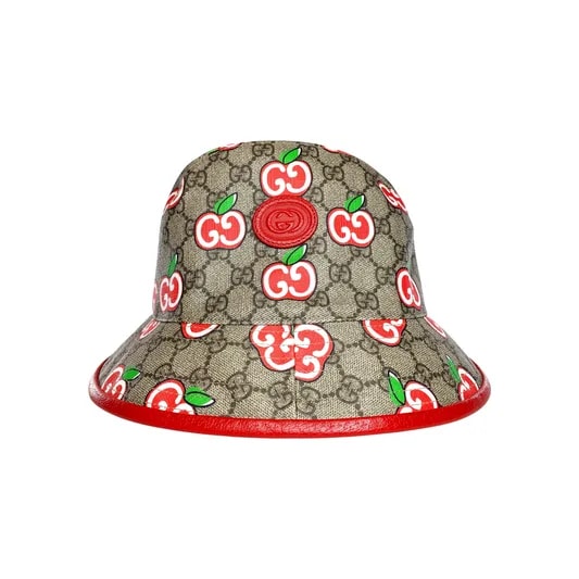 Gucci — Gucci Apples Monogram Bucket Hat — Accessory — resale