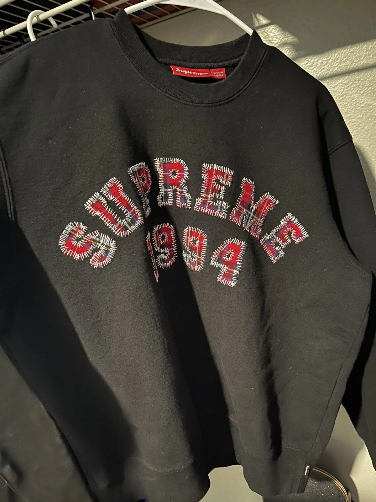 Supreme — Supreme Plaid Arc Crewneck — streetwear — resale
