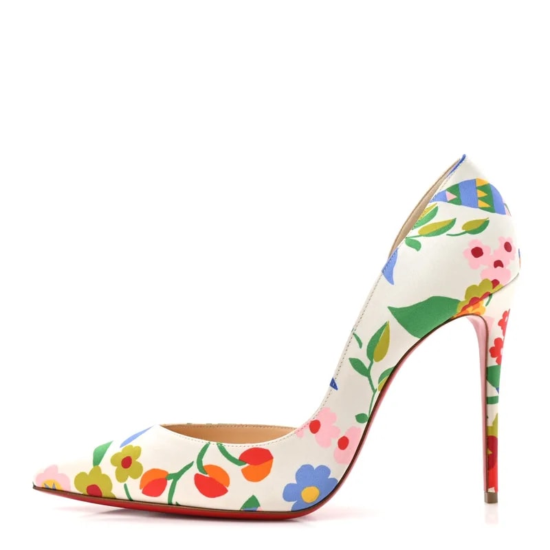 Christian Louboutin — Crepe Bloomy Irizia 100 Pumps — Designer Shoe — resale