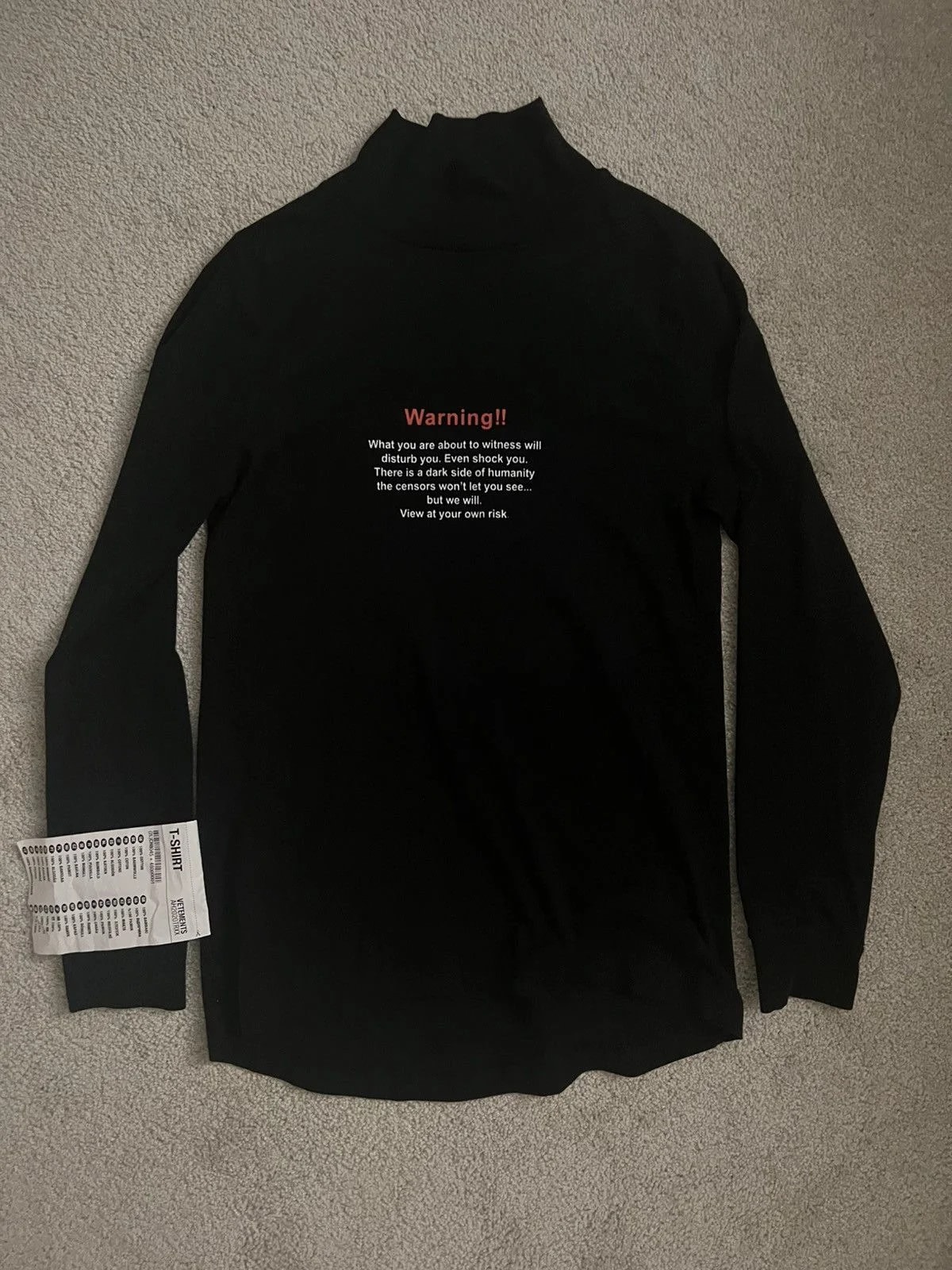 Vetements Warning Longsleeve — streetwear — resale