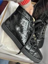 Christian Louboutin Louis Orlato Flat Reptile High-Top Sneakers 4