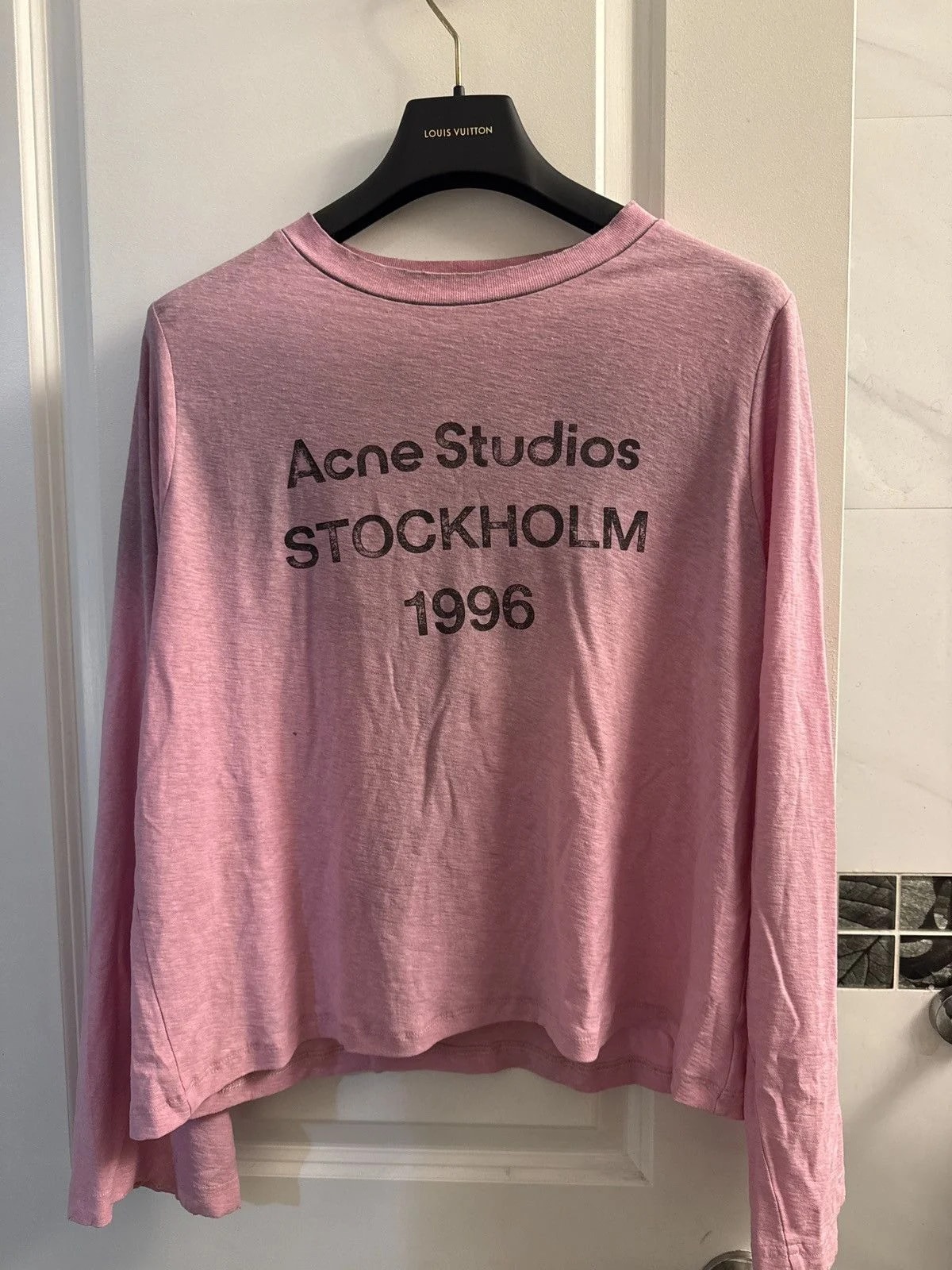 Acne Studios — Acne Studios Sprayed 1996 Logo T-shirt Cotton Candy — streetwear — resale