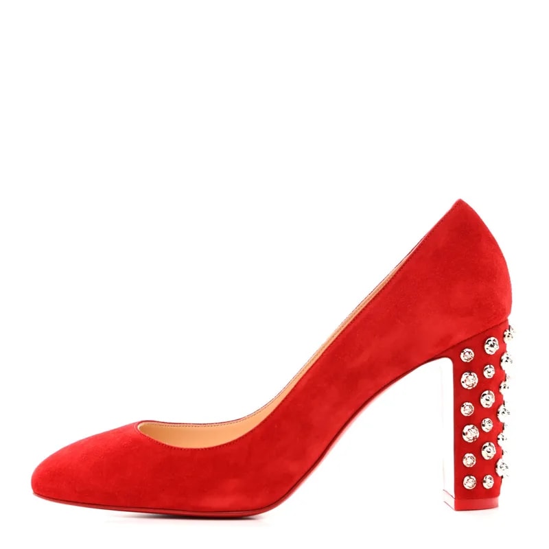 Christian Louboutin — Veau Velours Donna Stud Spikes 85 Pumps 41 Loubi — Designer Shoe — resale
