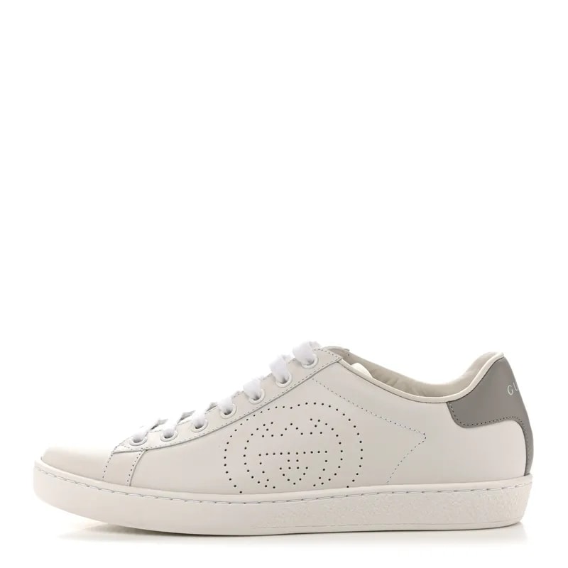 Gucci — Interlocking G Perforated Ace Sneakers 37.5 — Designer Shoe — resale