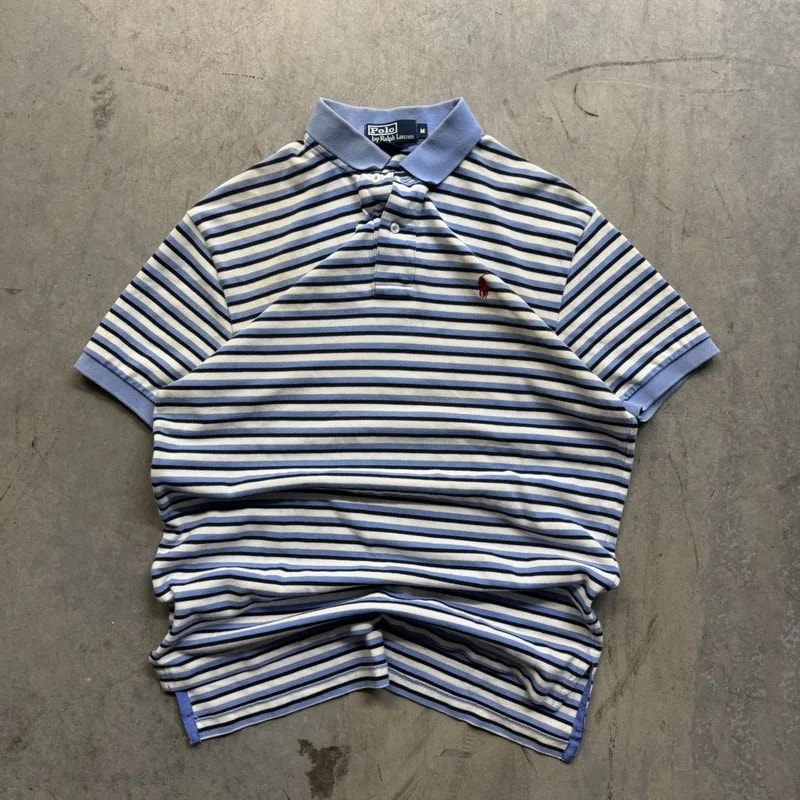 Polo Ralph Lauren — 90s Y2K Polo Ralph Lauren Striped Polo Shirt — streetwear — resale