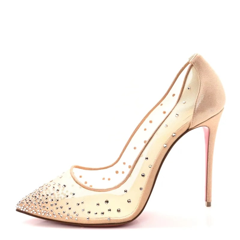 Christian Louboutin — Lame Strass Follies 100 Pumps 40.5 Light — Designer Shoe — resale