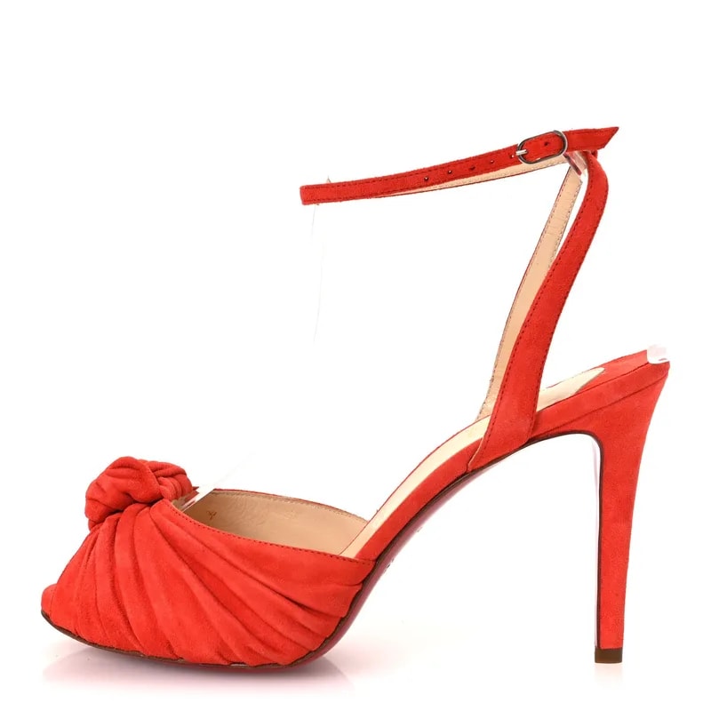 Christian Louboutin — Veau Velours Greissimo 100 Sandals 37 Lipstick — Designer Shoe — resale