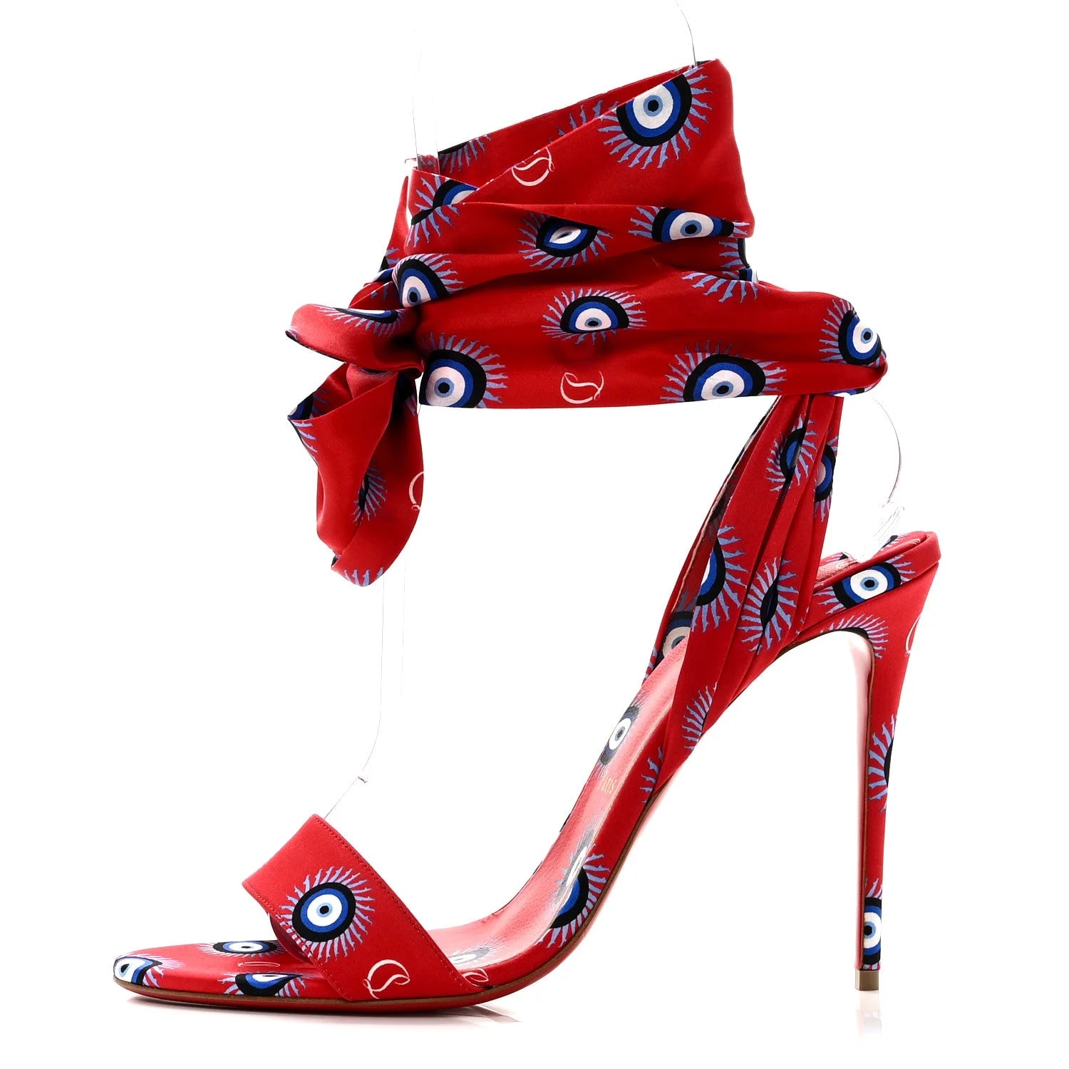 Christian Louboutin — Crepe du Desert 100 Ankle Wrap Sandals — Designer Shoe — resale