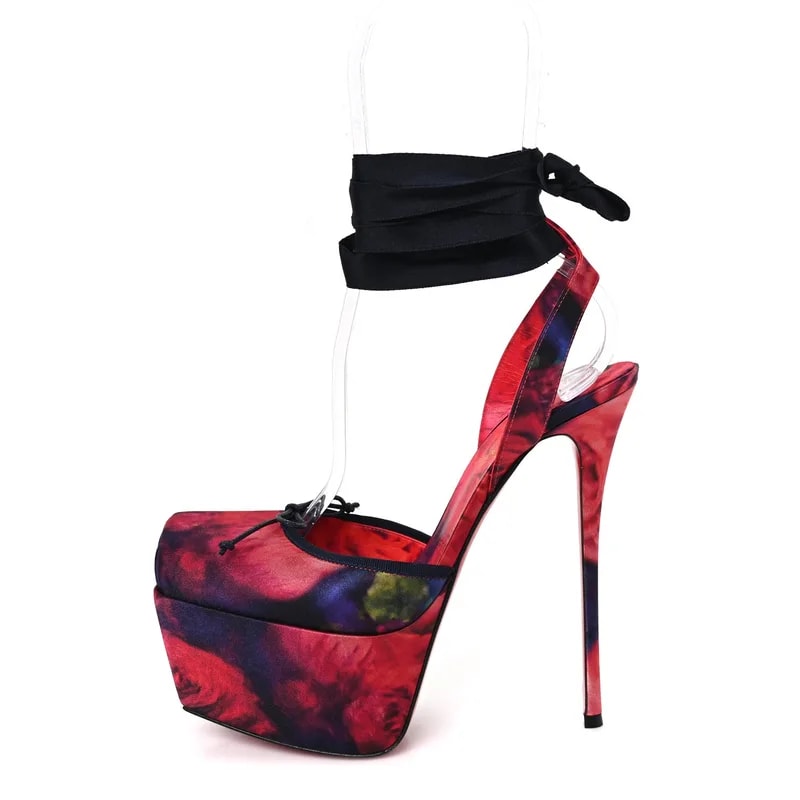Christian Louboutin — Crepe Cassia Platform Lace Up 160 Pumps 39 — Designer Shoe — resale