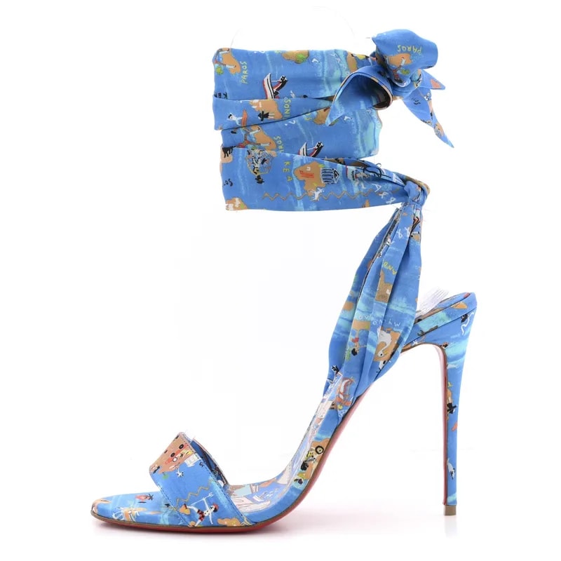 Christian Louboutin — Crepe Greekaba du Desert 100 Sandal 39 — Designer Shoe — resale