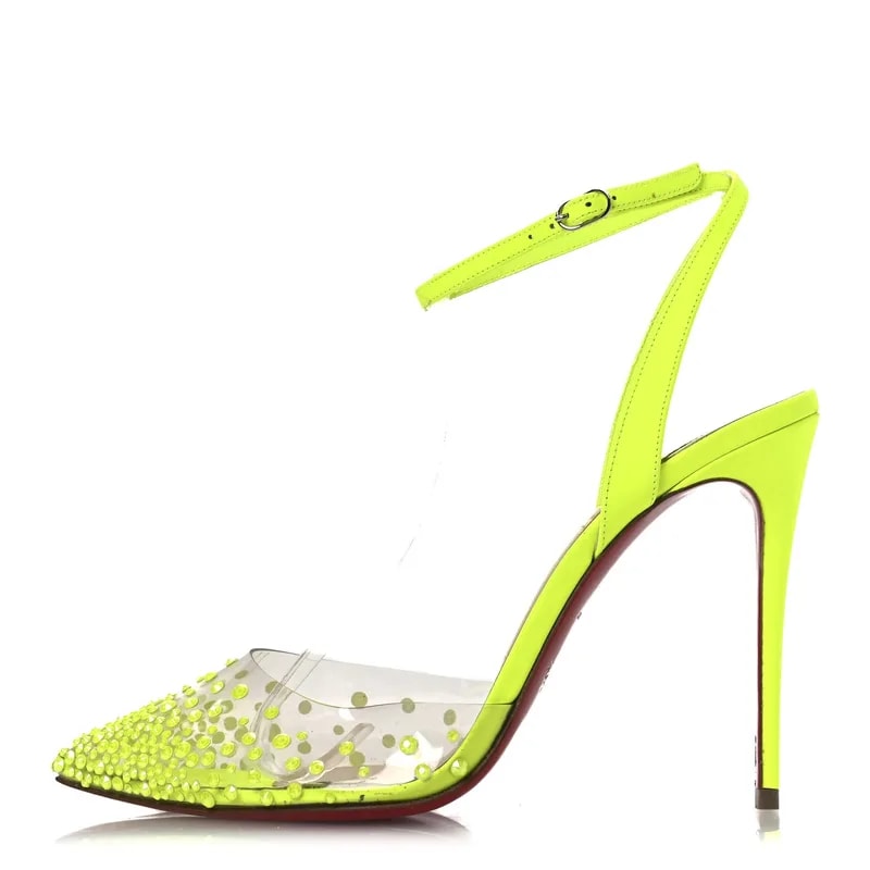 Christian Louboutin — Fluo Mat Spikaqueen 100 Pumps 37.5 Version Fluo — Designer Shoe — resale