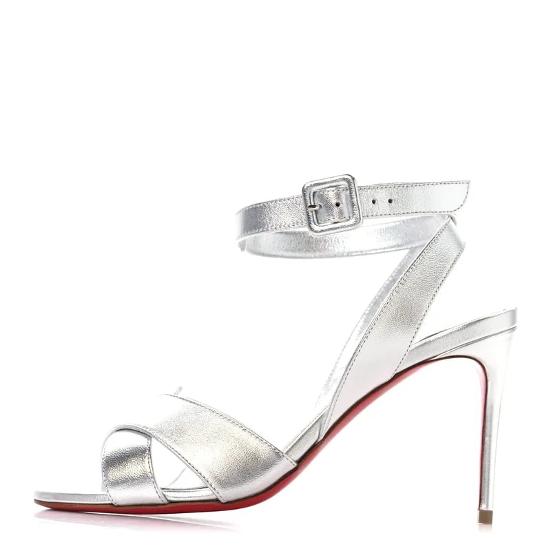 Christian Louboutin — Kid Laminato Mariza 85 Sandals 36 — Designer Shoe — resale