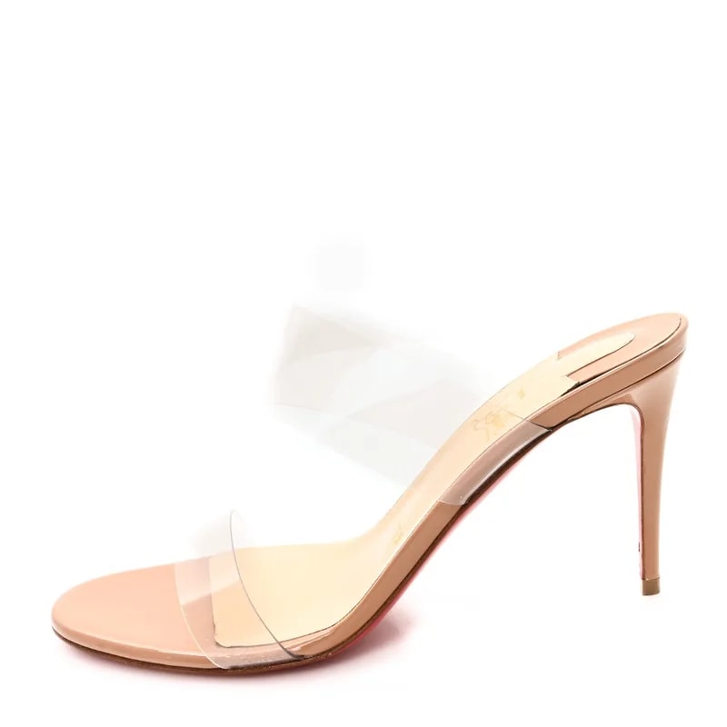 Christian Louboutin — Just Nothing 85 Slide Sandals 37 Nude — Designer Shoe — resale