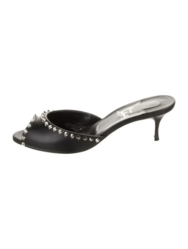Christian Louboutin — Spike Accents Mules — Designer Shoe — resale