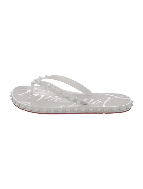 Christian Louboutin — Spike Accents Flip Flops — Designer Shoe — resale