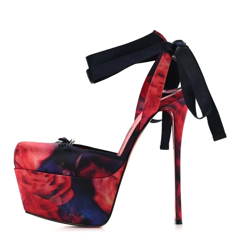 Christian Louboutin — Crepe Roses Cassia Lace Up 160 Pumps 40 — Designer Shoe — resale