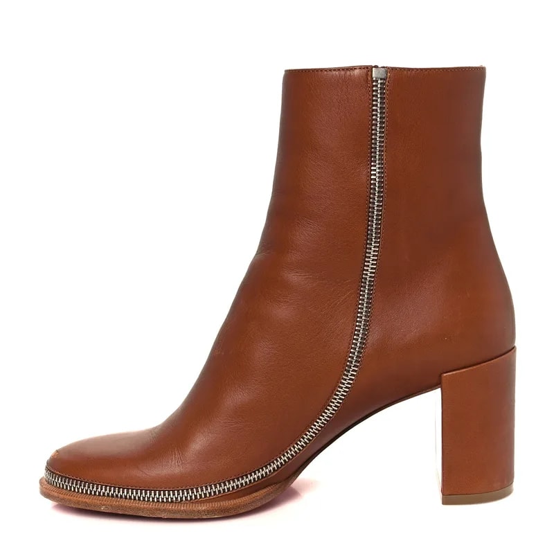 Christian Louboutin — CL Zip Booty 70 Ankle Boots 38 Cuoio — Designer Shoe — resale